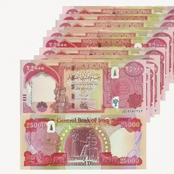 Iraqi Dinar 500000 Banknote Lot | 20 x 25000 IQD