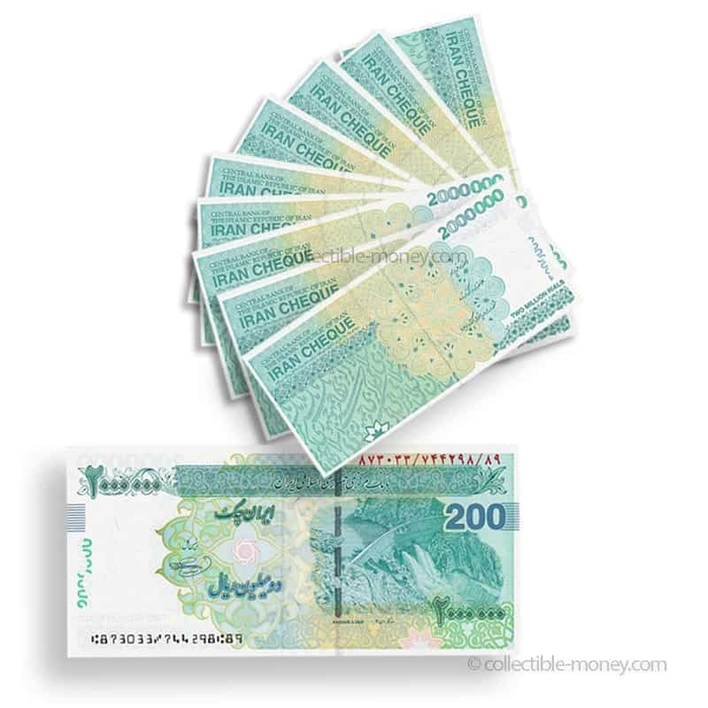 Iranian Rial 2 Million UNC Banknote Lot | 10 Notes