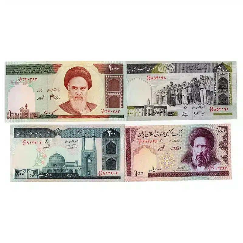 Iranian Rial UNC Banknote Set | 4 Notes 100-1000 Rials