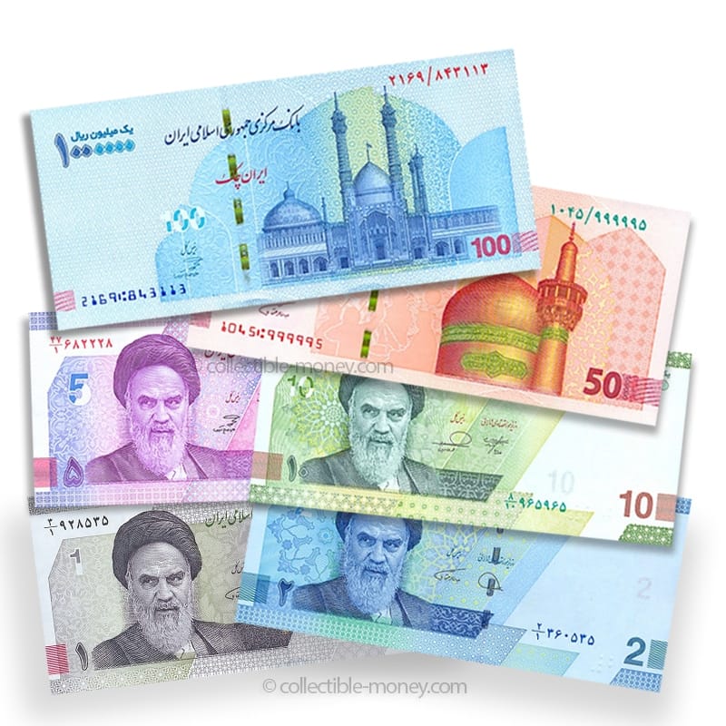 Iranian Rial UNC Banknote Set | Complete 6 Notes 2023