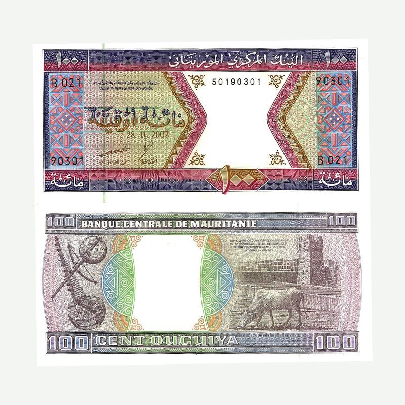 Mauritanian Ouguiya 100 UNC Banknote 2002 | Pick 4