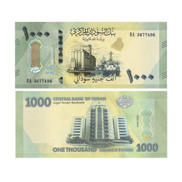 Sudanese Pound 1000 UNC Banknote 2024 | Pick 87